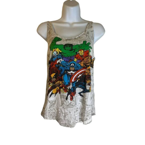 Marvel Womens Tank MEDIUM Razorback Hulk Captain America - Picture 1 of 2